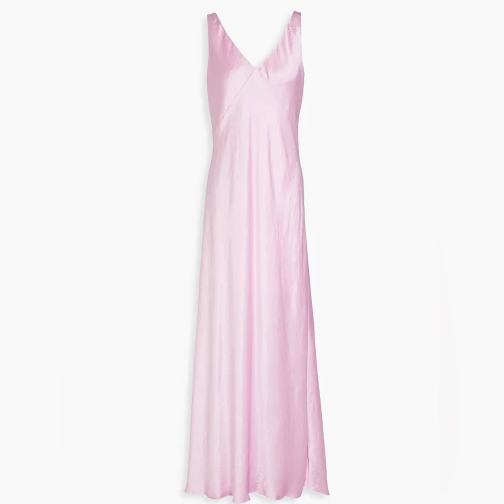 Vince V Neck Satin Slip Dress - Picture 3 of 7